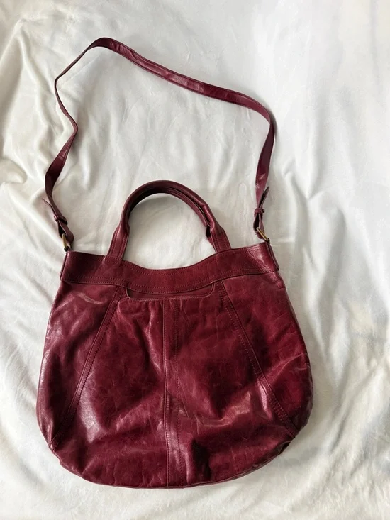 HOBO Women's Burgundy Leather Shoulder Bag - Picture 2 of 3
